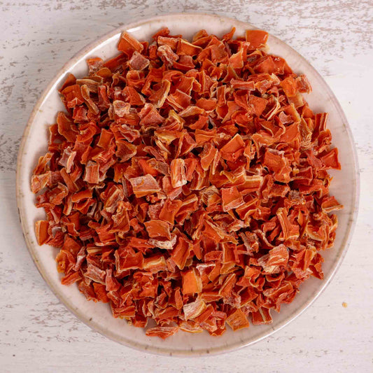 Karottenwürfel, getrocknet – Papageienfutter-Zusatzfuttermittel