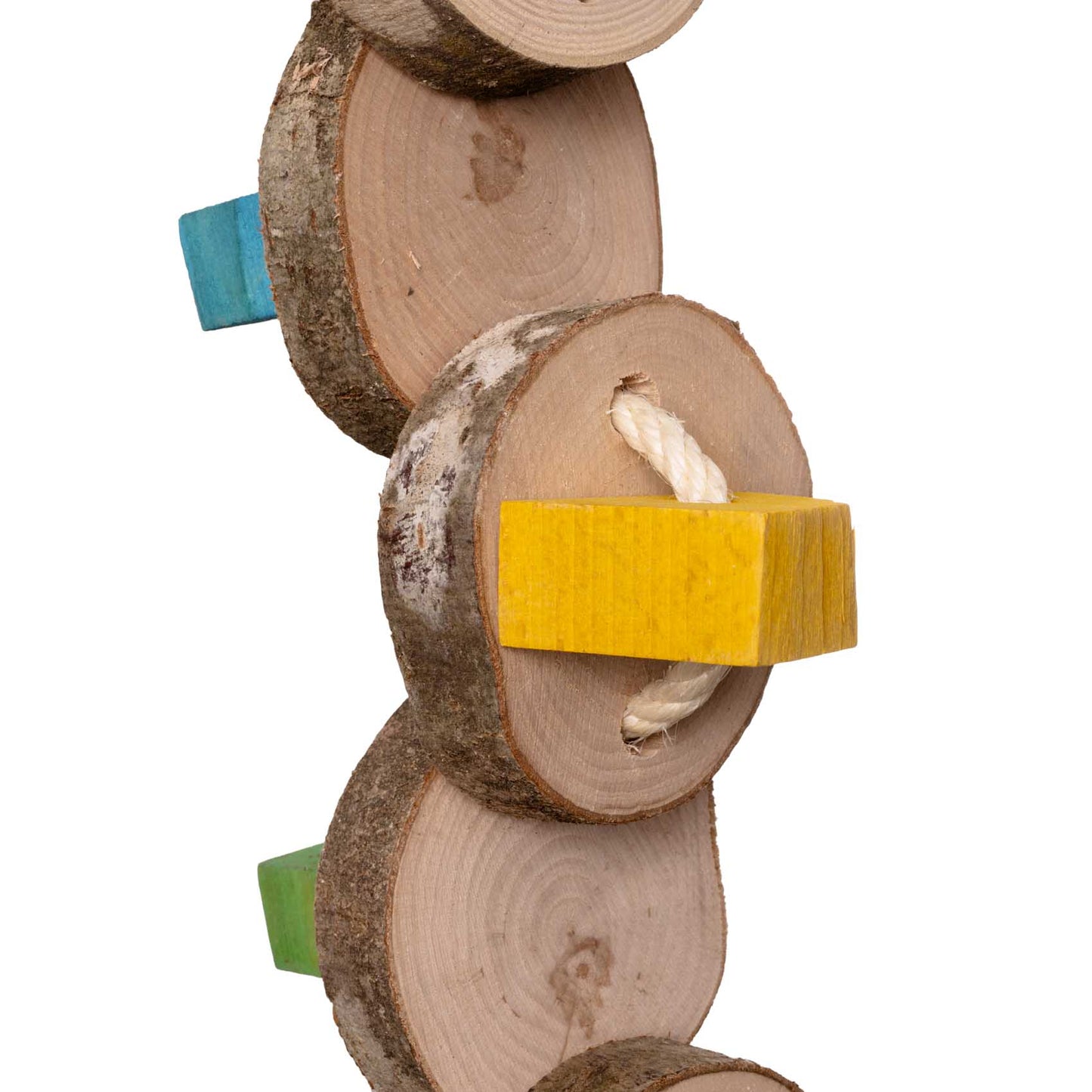 Holzscheibenraupe – Papageienspielzeug