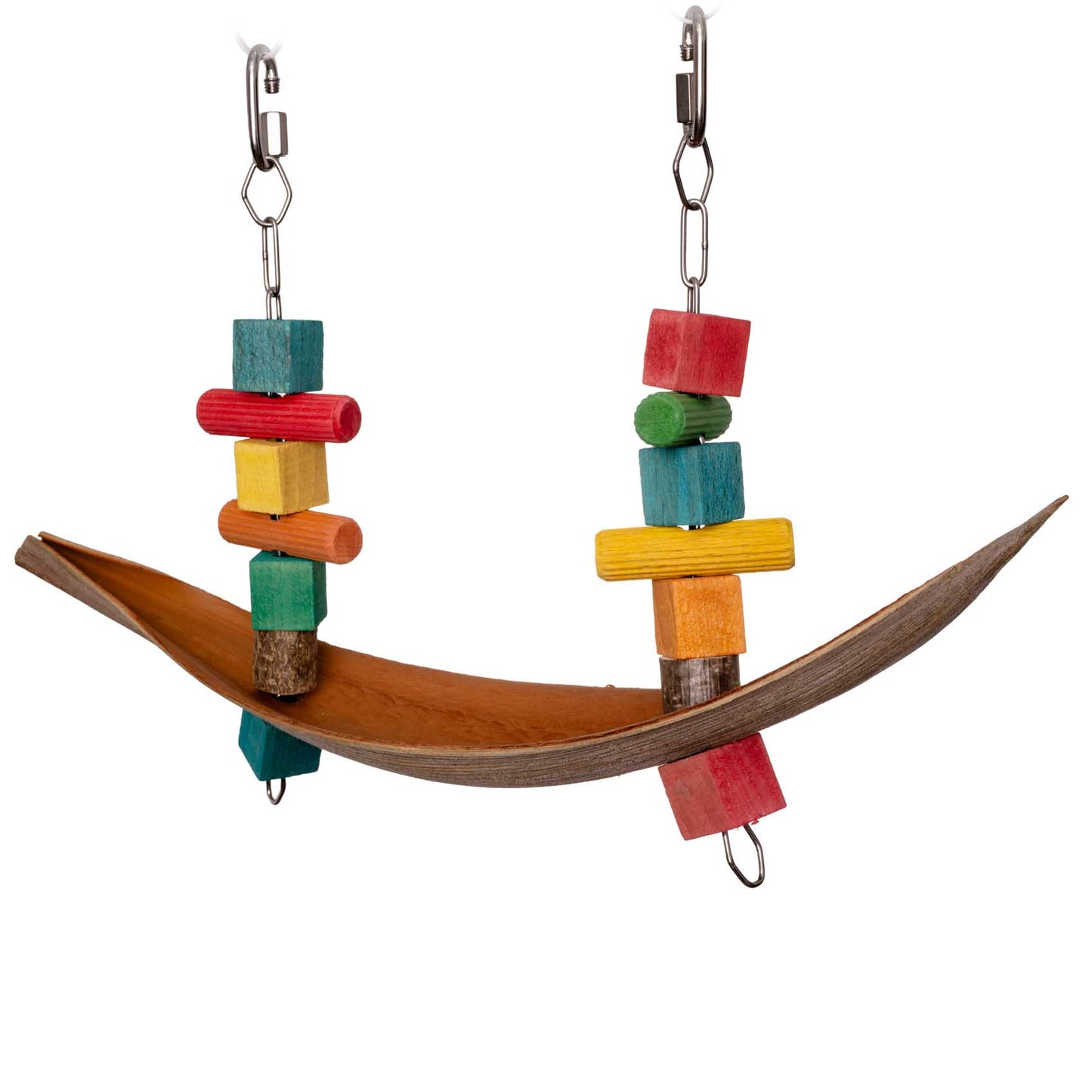 Cocosblatt-Hängematte – Natur-Schaukel für Wellensittiche & kleine Papageien – Papageienspielzeug