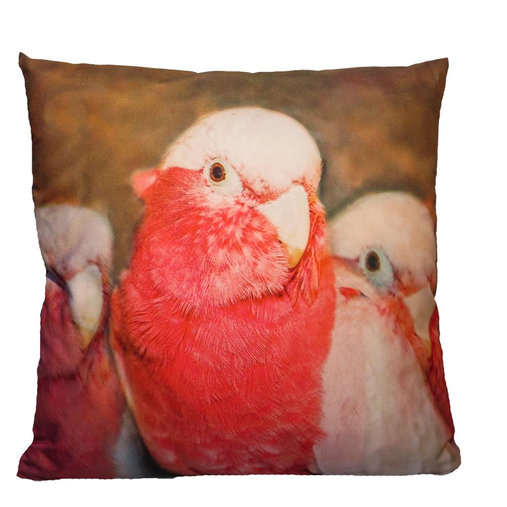 HF011 - Kissenbezug Microfaser Digitaldruck Motiv Rosakakadu