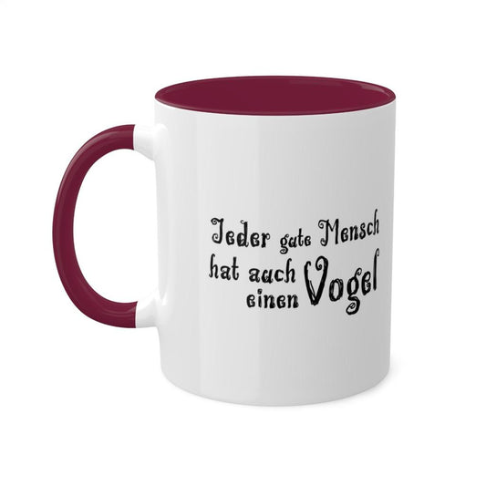 TK04  -  Tasse Motiv 'Sperlingspapagei' (bordeaux)
