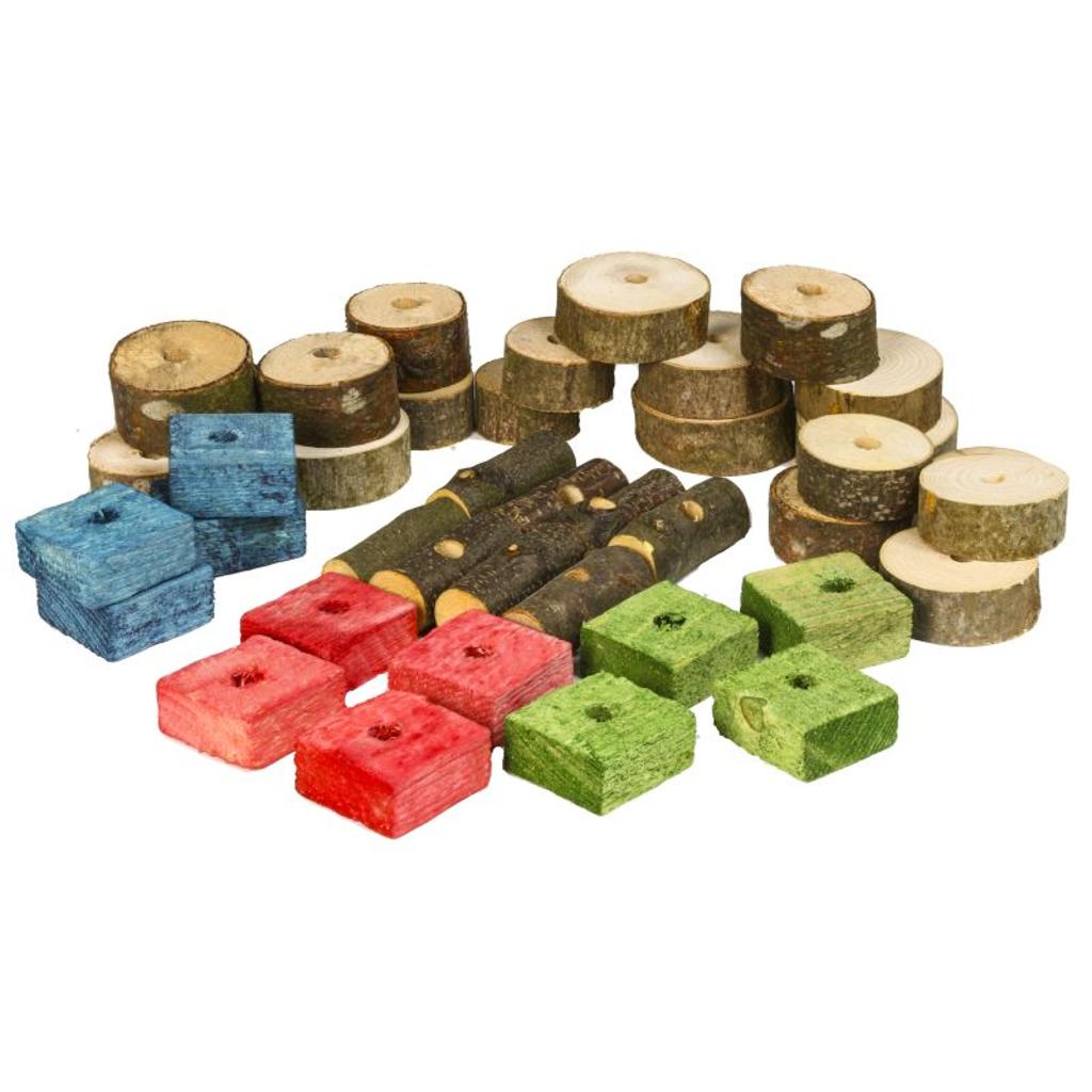 MG1365 - Holzteile für Papageienspielzeug 40 nachfüll Teile
