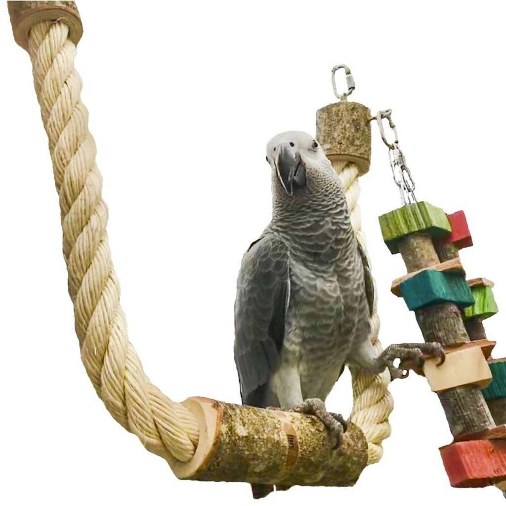 MG1432 - Papageien Sisalschaukel mit Natur Sitzast und Spielketten