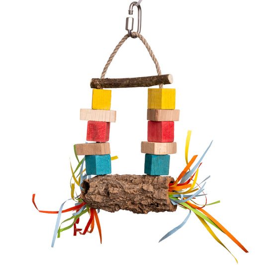 Sittich-Schaukel Korkröhre – Papageienspielzeug & Sittichspielzeug