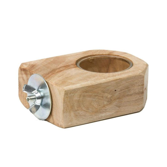 MG1471 -  Futternapf Buchenholz mit Glaseinsatz für Sittiche