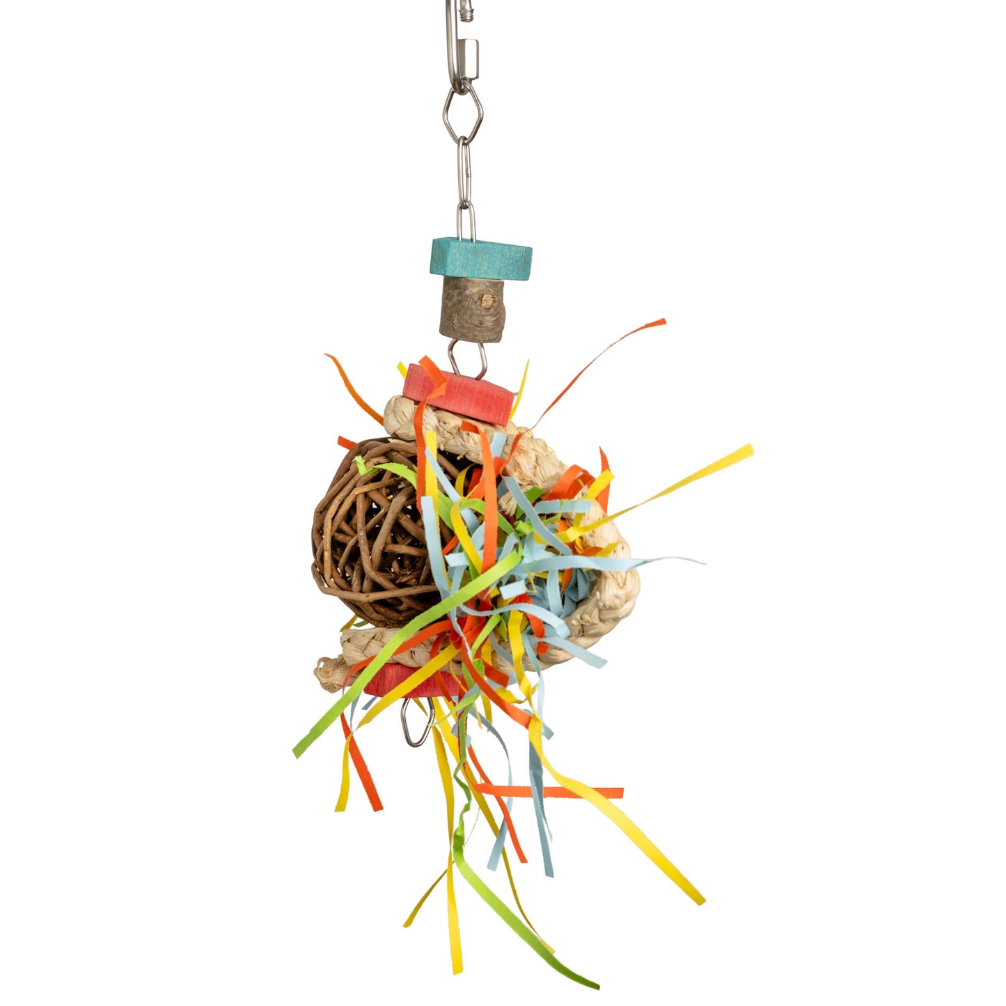 Weidenkugel-Strohteppich – Papageienspielzeug