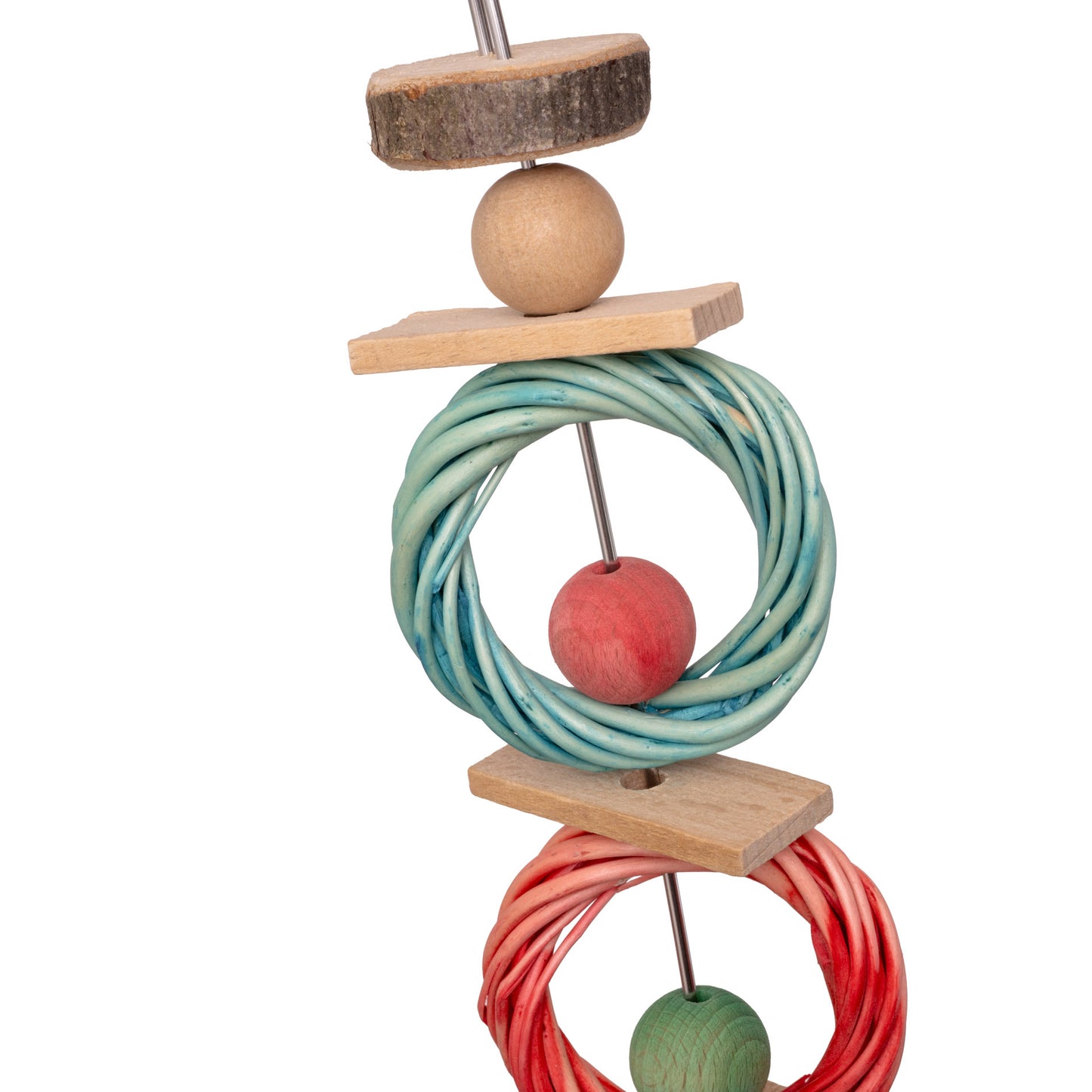 Bunte Weidenringe – Sittichspielzeug
