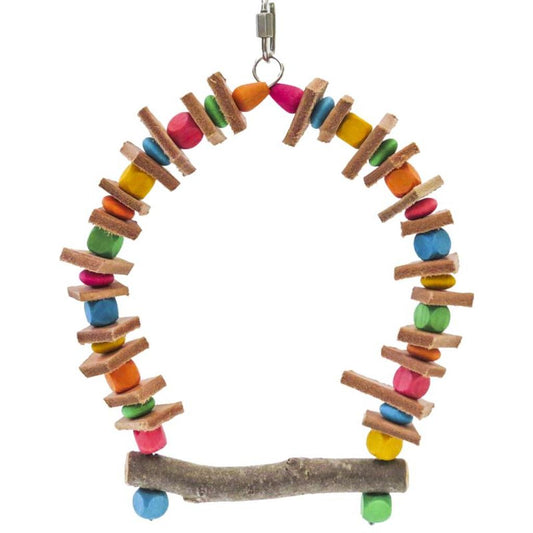 MG1652 Sittich Lederschaukel mit bunten Holzperlen