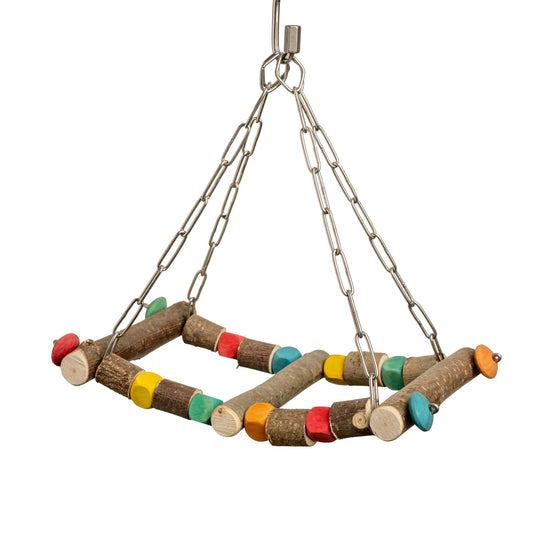 Kleine Sittichschaukel Welle – Kletter- und Knabberspaß für kleine Papageien