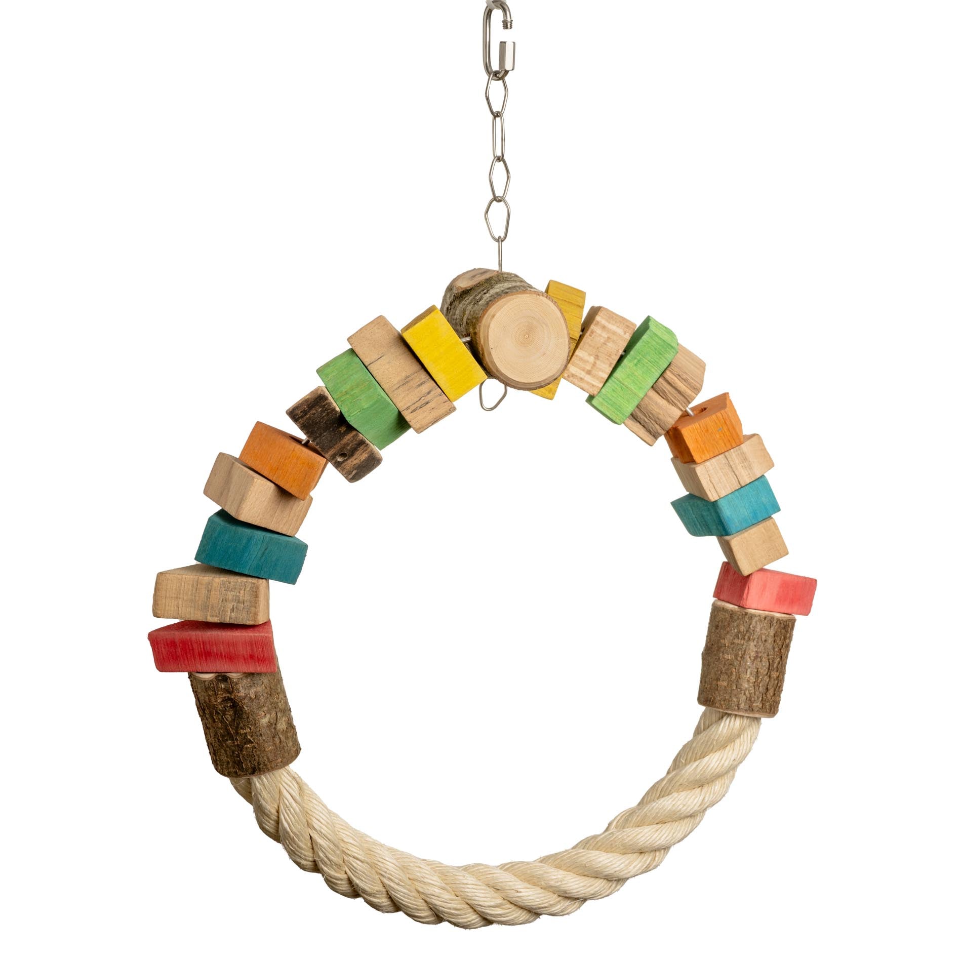 Sisalschaukelring „Halb & Halb“ – Schaukeln und Knabbern in Einem - Papageienspielzeug