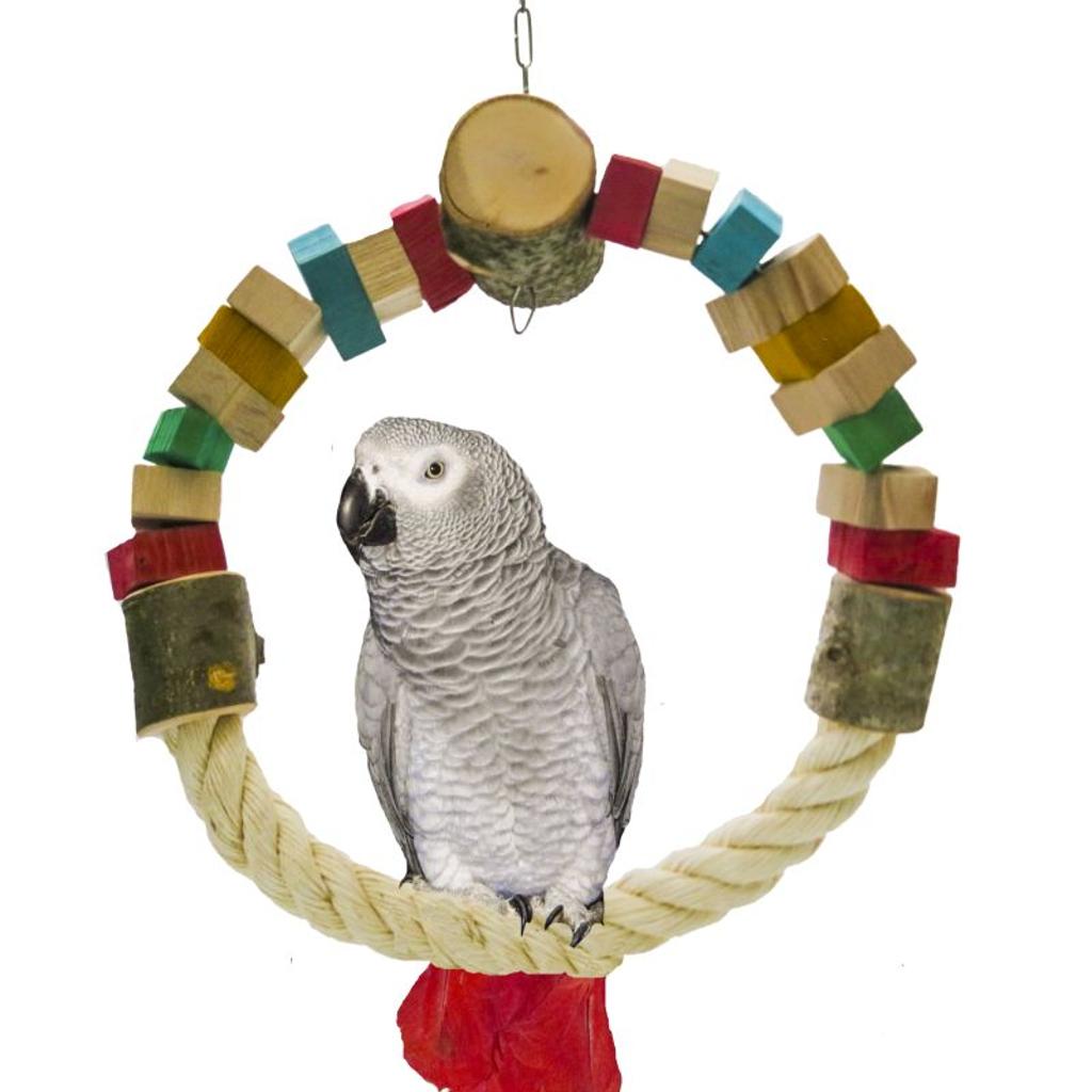 Sisalschaukelring „Halb & Halb“ – Schaukeln und Knabbern in Einem