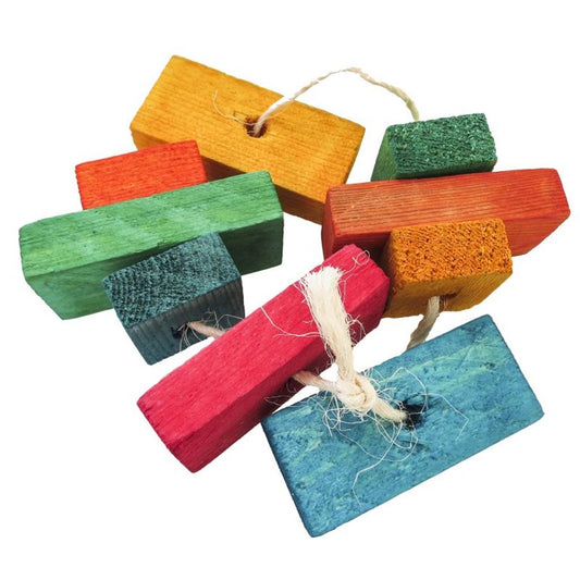 MG1724  -  Nachfüllset bunte Holzklötze aus Weichholz für Papageienspielzeug