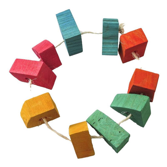 MG1725  -  Nachfüllset bunte Holzteile aus Hartholz für Papageienspielzeug