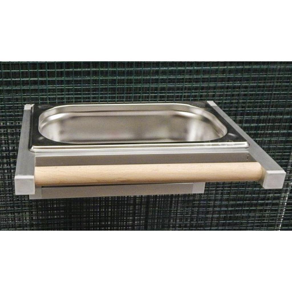 OA902 - Edelstahlwanne klein Käfigmontage. Als Futter-oder Badeschale verwendbar