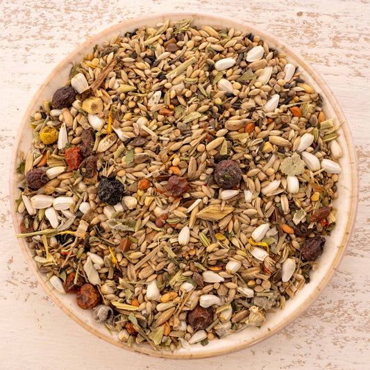 Kräuterapotheke Agaporniden – hochwertiges Futter für Agaporniden mit Kräutern & Beeren