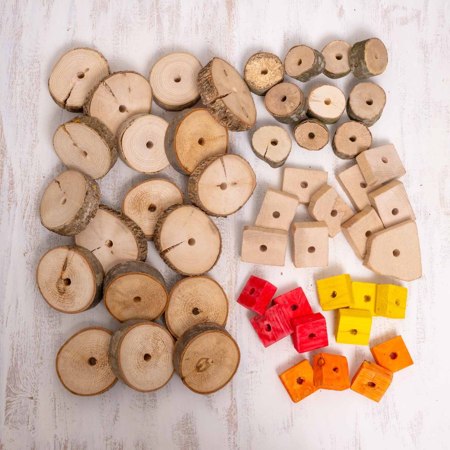 50 Holzteile für Papageienspielzeug