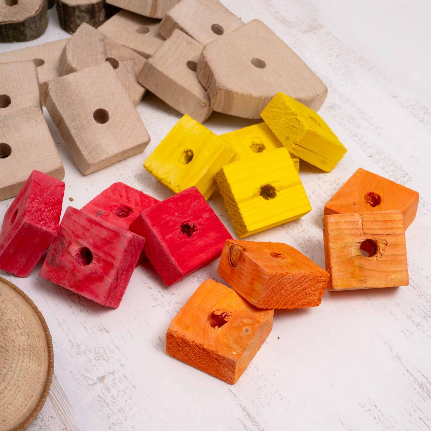 50 Holzteile für Papageienspielzeug