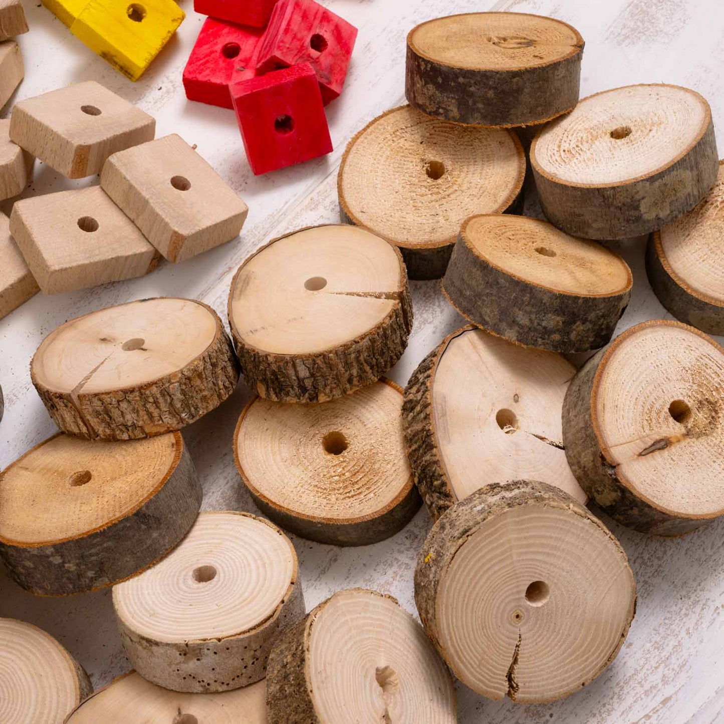 50 Holzteile für Papageienspielzeug