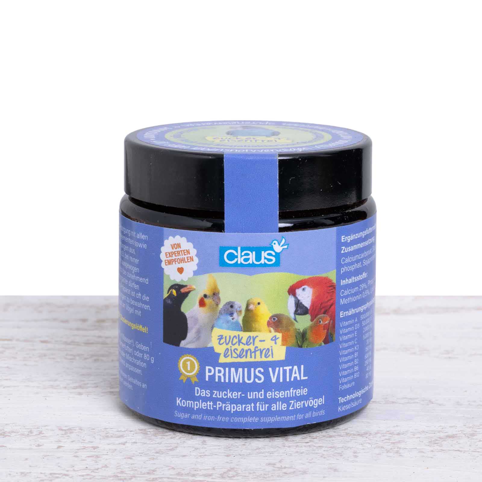 Claus Primus VITAL – 1,5 Kg Zucker- & Eisenfreies Ergänzungsfutter Für Ziervögel Mit Vitaminen & 18 Aminosäuren