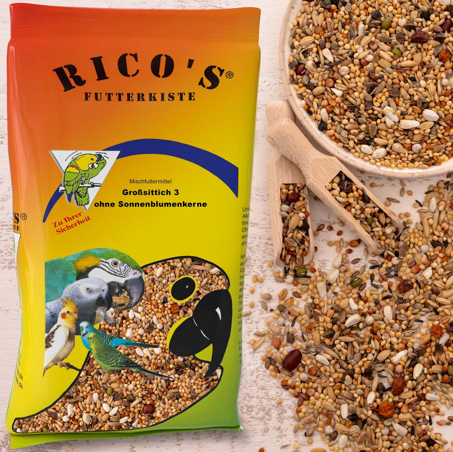 Großsittichfutter Spezial 3 – vielfältige Körnermischung ohne Sonnenblumen - Papageienfutter
