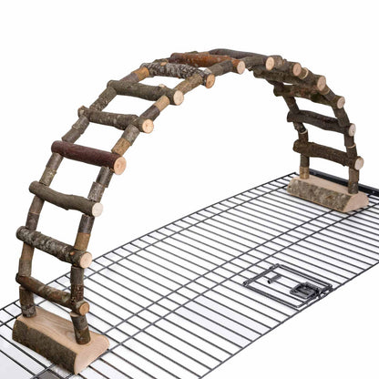 Flexible Papageienleiter aus Naturholz mit Edelstahldraht – Papageienspielzeug