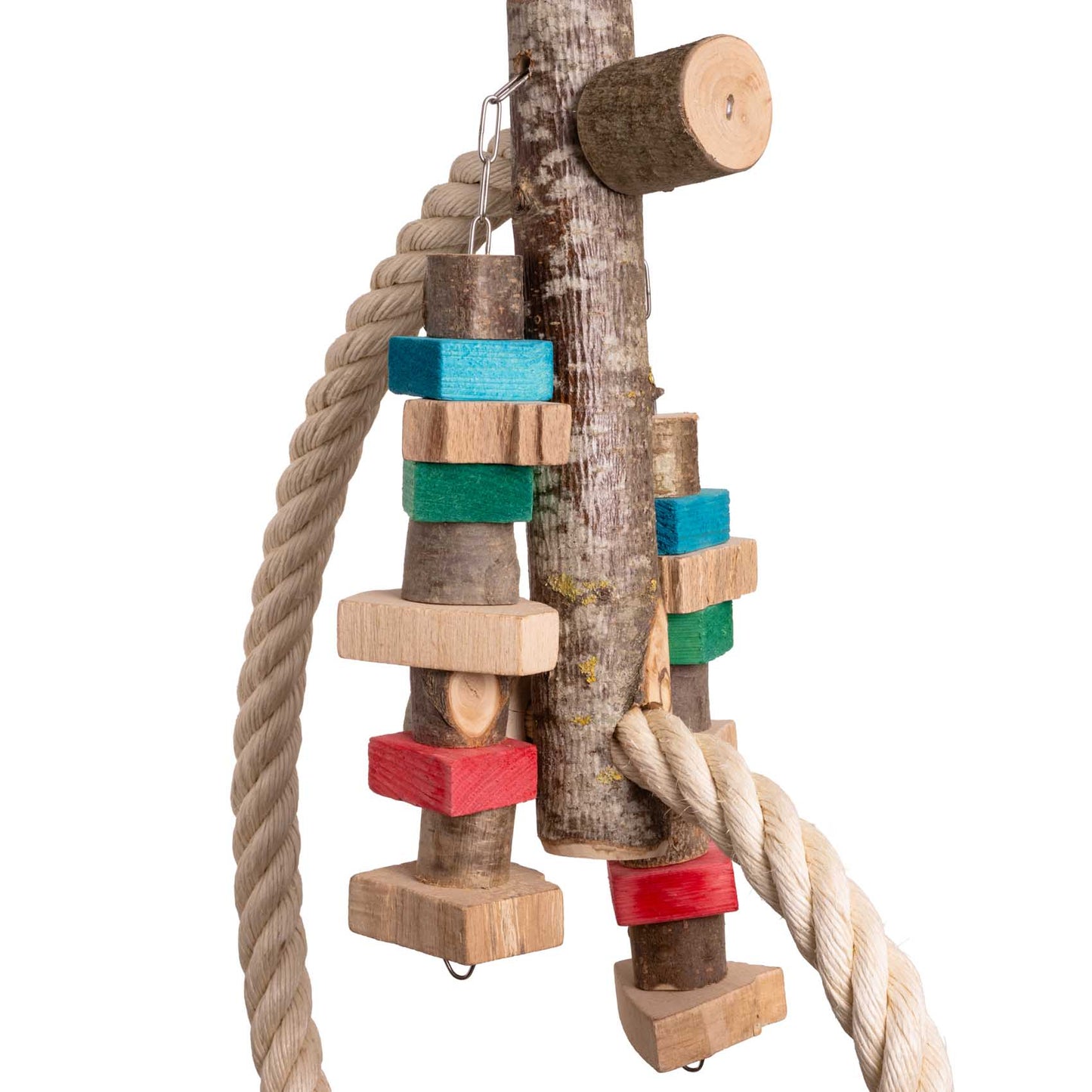 Kletterschnecke mit Holzspielzeug für große Papageien