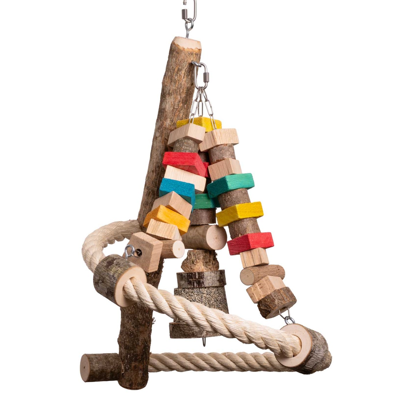 Schaukel-Pyramide aus Sisal – Beschäftigung für große Papageien – Papageienspielzeug