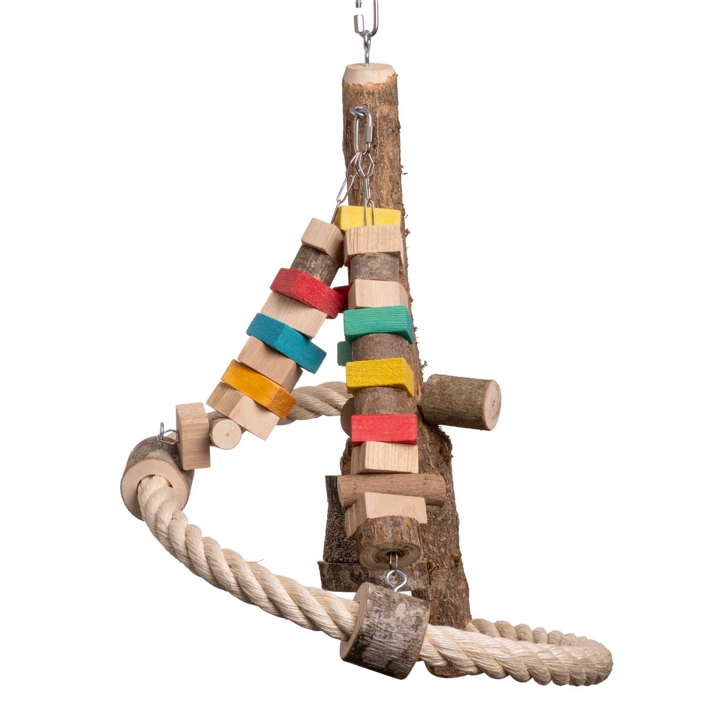 Schaukel-Pyramide aus Sisal – Beschäftigung für große Papageien – Papageienspielzeug