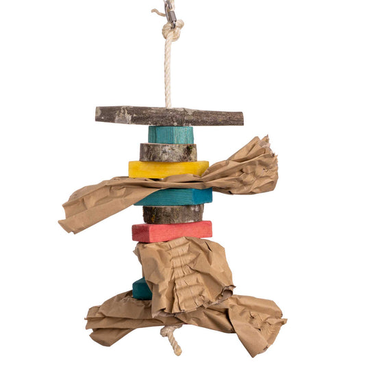 Knabberpapier und Holzklötzen – Schredder-Spaß für Papageien – Papageienspielzeug