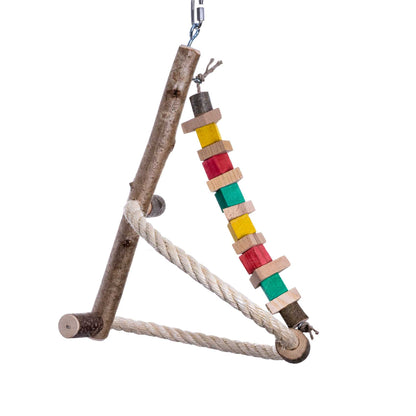 Sisal-Pyramiden-Schaukel – Natur-Schaukel für Wellensittiche & kleine Papageien – Papageienspielzeug