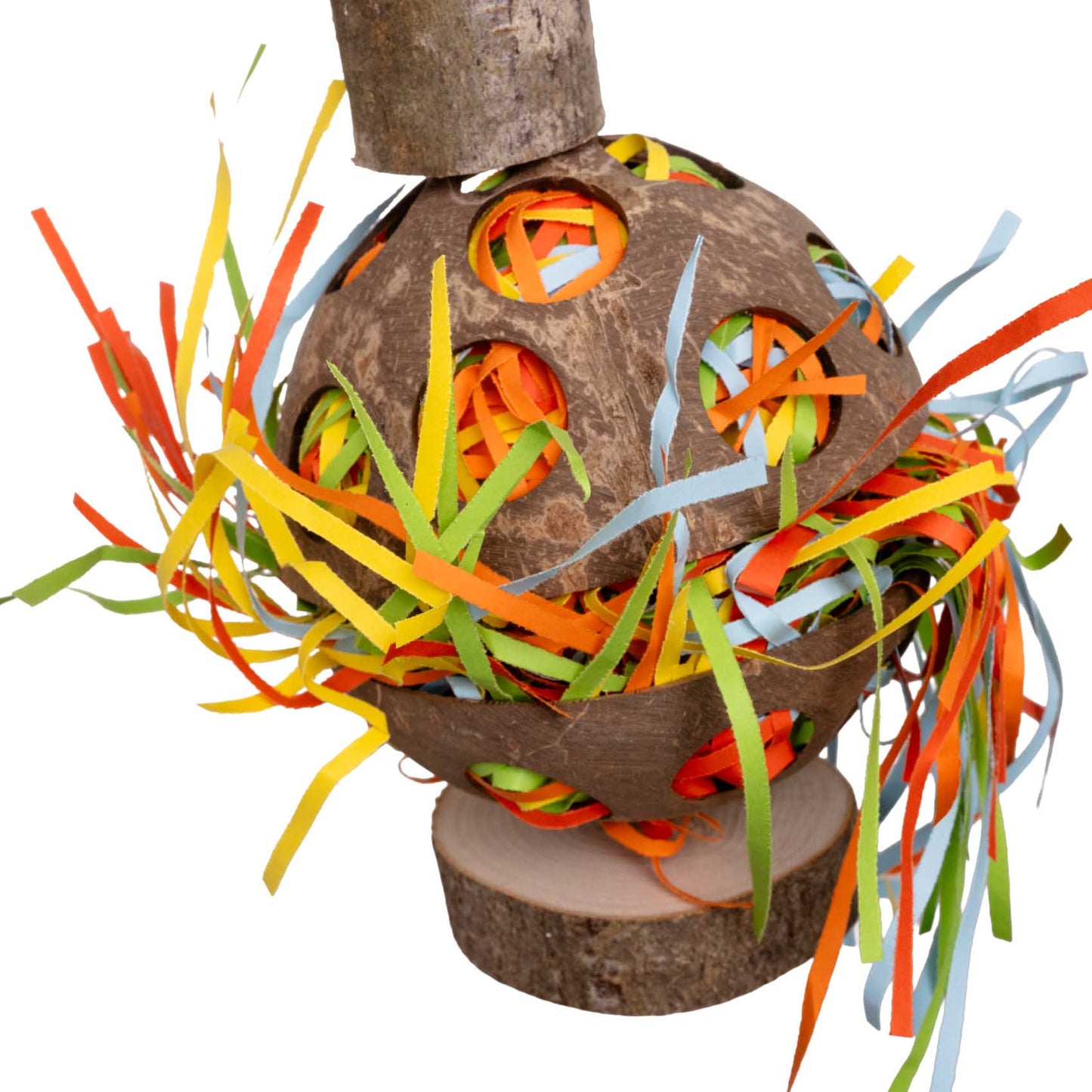 Gefüllte Kokoskugel - Papageienspielzeug