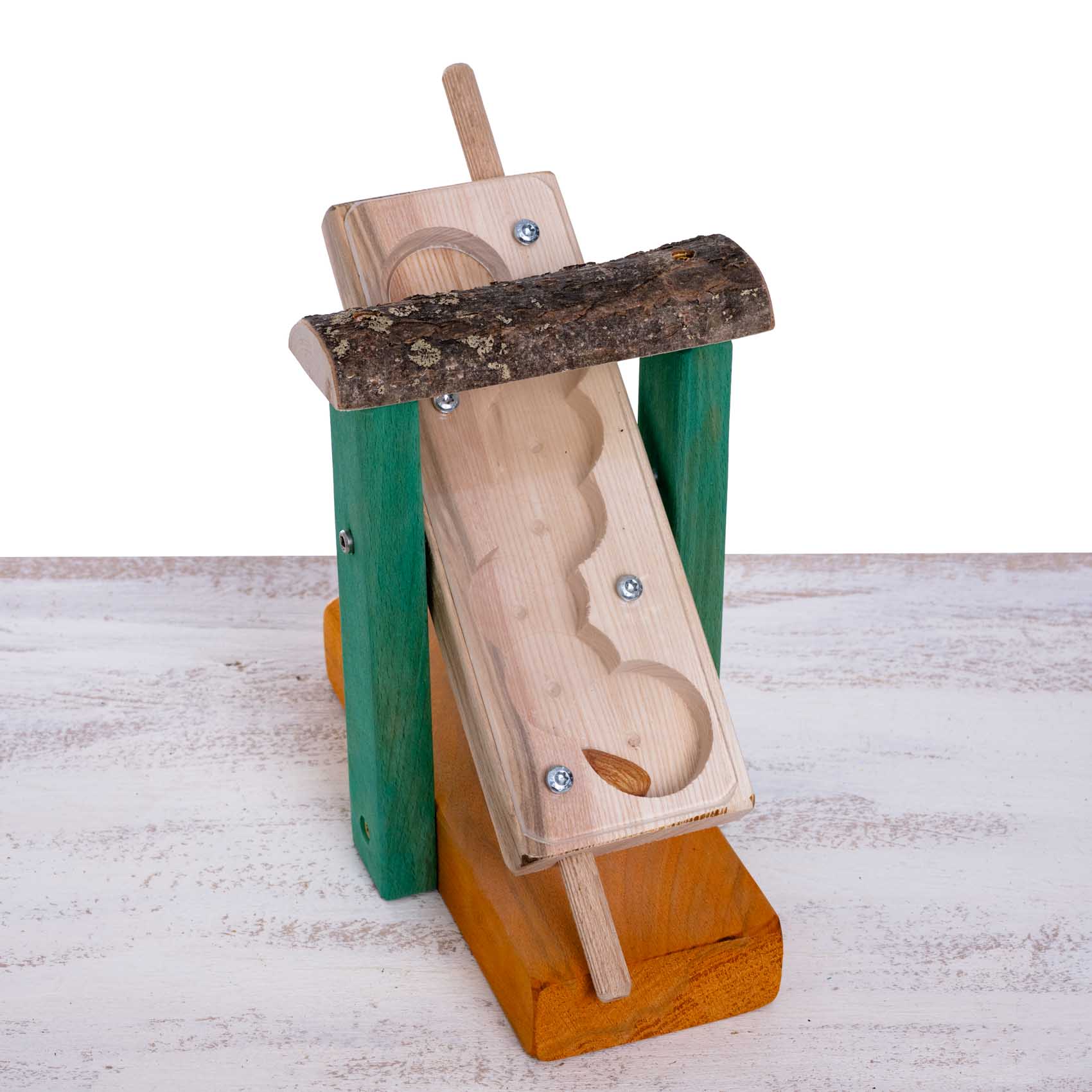 Leckerli-Wippe für Papageien – Intelligenzspielzeug aus deutschem Hartholz