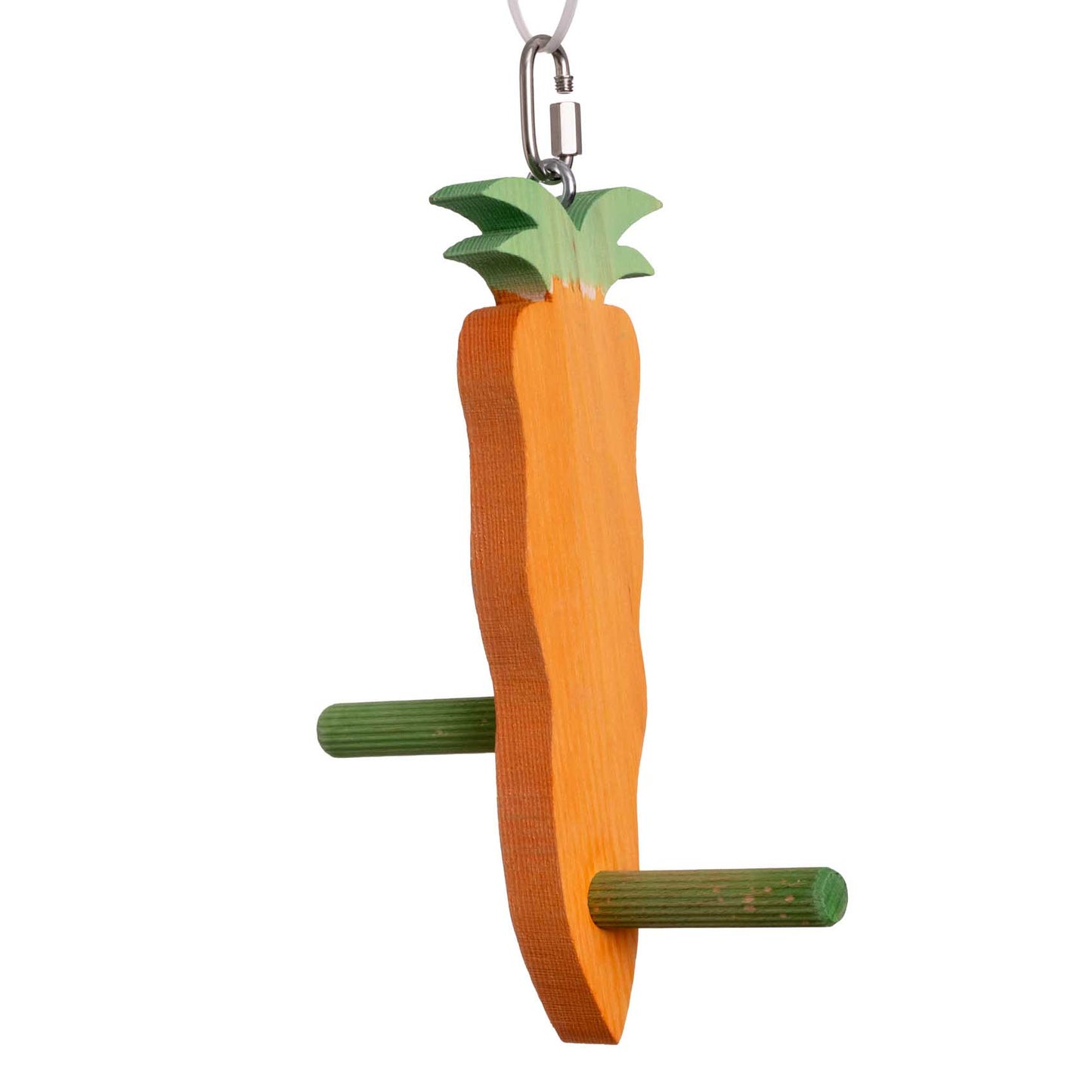 Karotten-Schaukel – Schaukeln & Knabbern für Wellensittiche & kleine Papageien