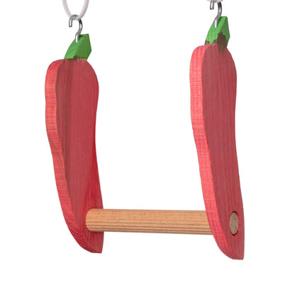Chili-Schaukel – Farbiger Schaukelspaß für Wellensittiche & kleine Papageien