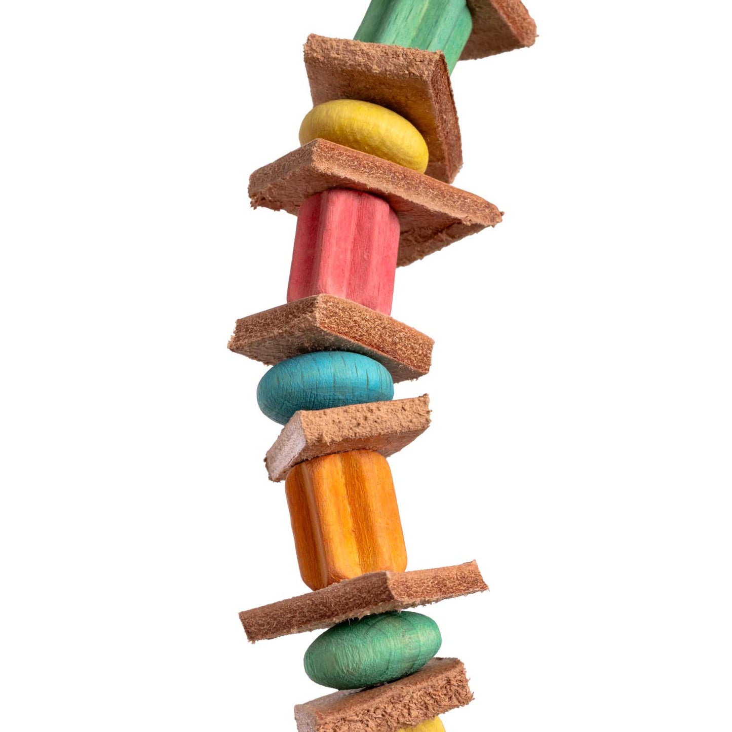 Sittich-Lederschaukel mit bunten Holzperlen