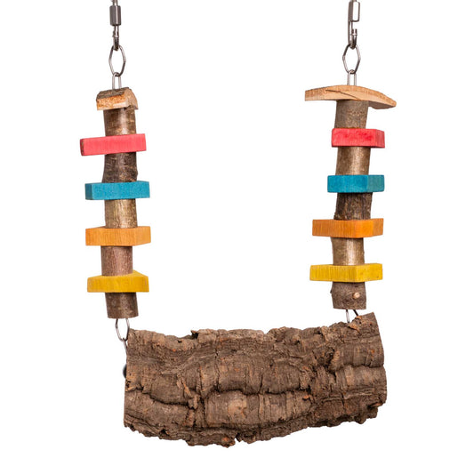 Kork-Sittich-Schaukel – Natürlicher Knabberspaß für Wellensittiche & kleine Papageien