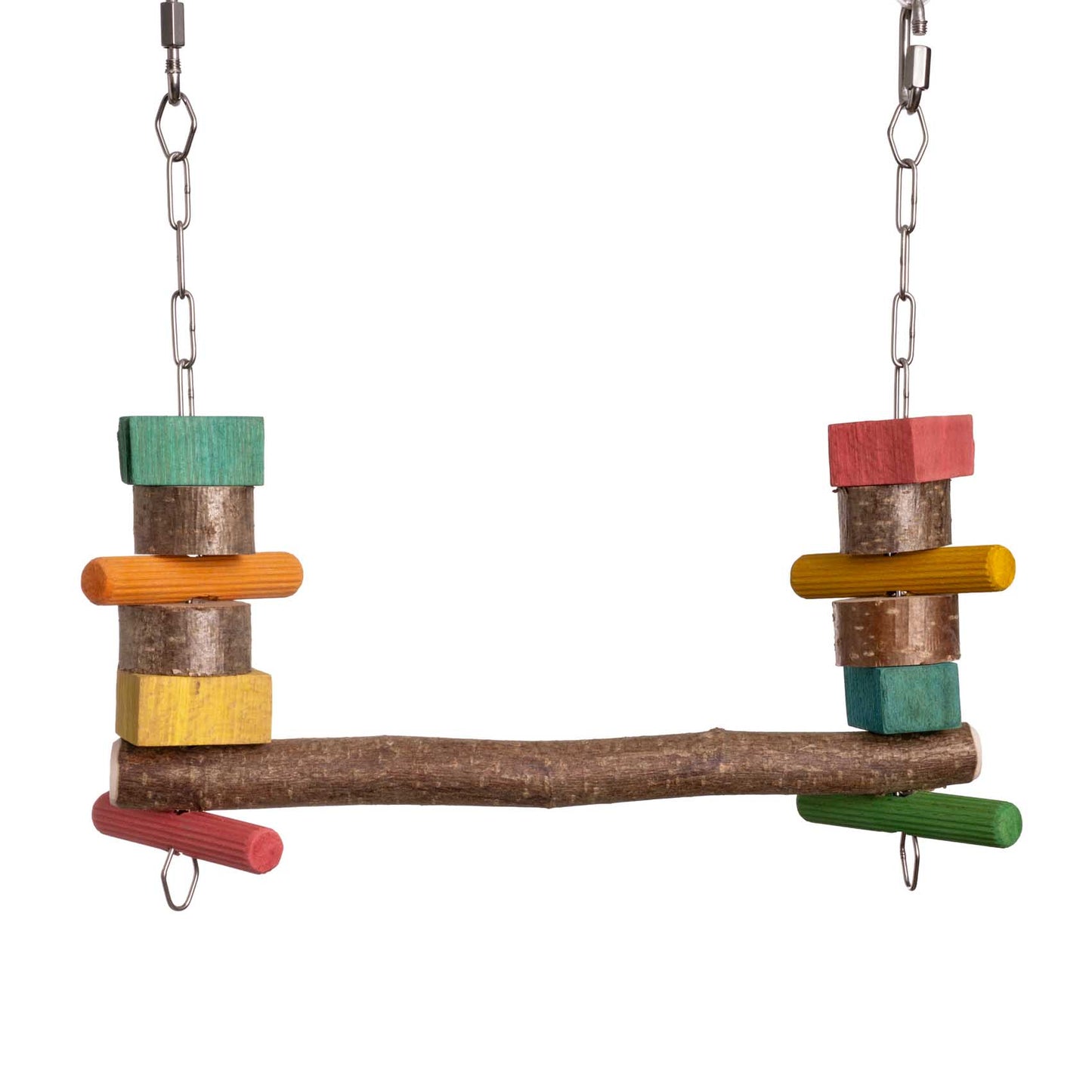 Sittich-Schaukel – Naturschaukel mit Knabberholz für Wellensittiche und kleine Papageien