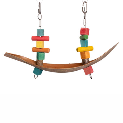 Cocosblatt-Hängematte – Natur-Schaukel für Wellensittiche & kleine Papageien – Papageienspielzeug