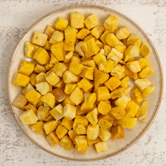 Mango in Stücken, gefriergetrocknet – Papageienfutter-Zusatzfuttermittel