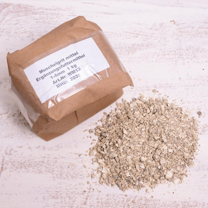 Muschelgrit mittel 1 kg –Ergänzungsfuttermittel