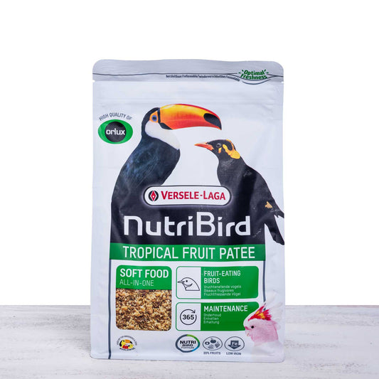 NutriBird Tropical Fruit Patee – komplette Nahrung für fruchtfressende Vögel