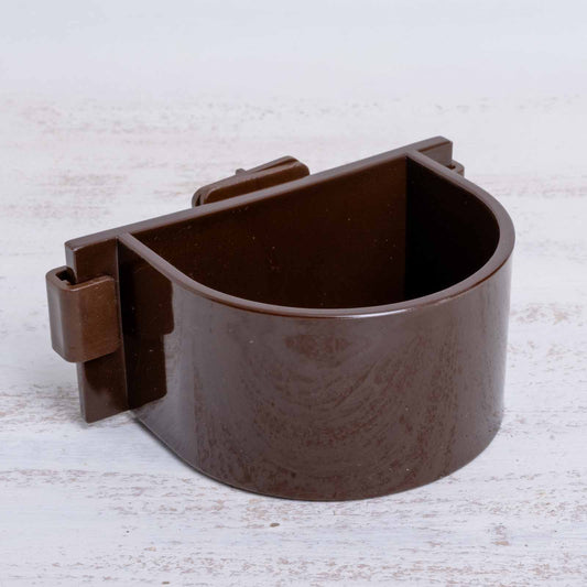 Futter- / Wassernapf mit Spezialhalterung (braun)