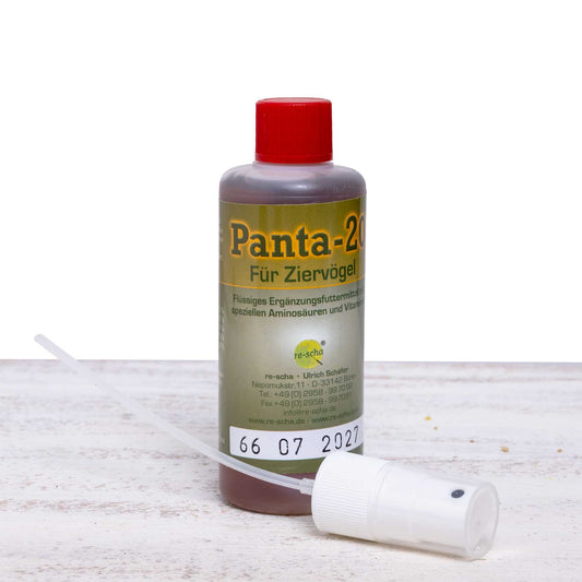 Panta-20 – flüssiges Ergänzungsfuttermittel für Ziervögel, Tauben & hühnerartige Vögel