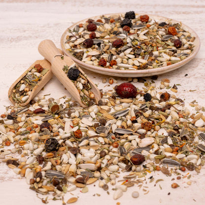 Kräuterapotheke für kleine Papageien – hochwertige Papageienfutter-Körnermischung mit Kräutern & Beeren