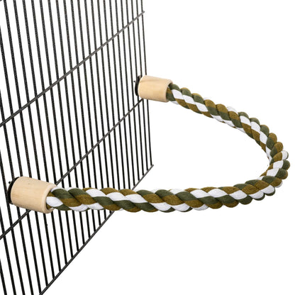 Biegsame Baumwoll-Sitzstange mit Drahteinlage – flexible Sitz- & Kletterstange für Papageien