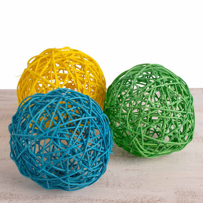 Rankenkugel bunt Ø 12 cm – Papageienspielzeug