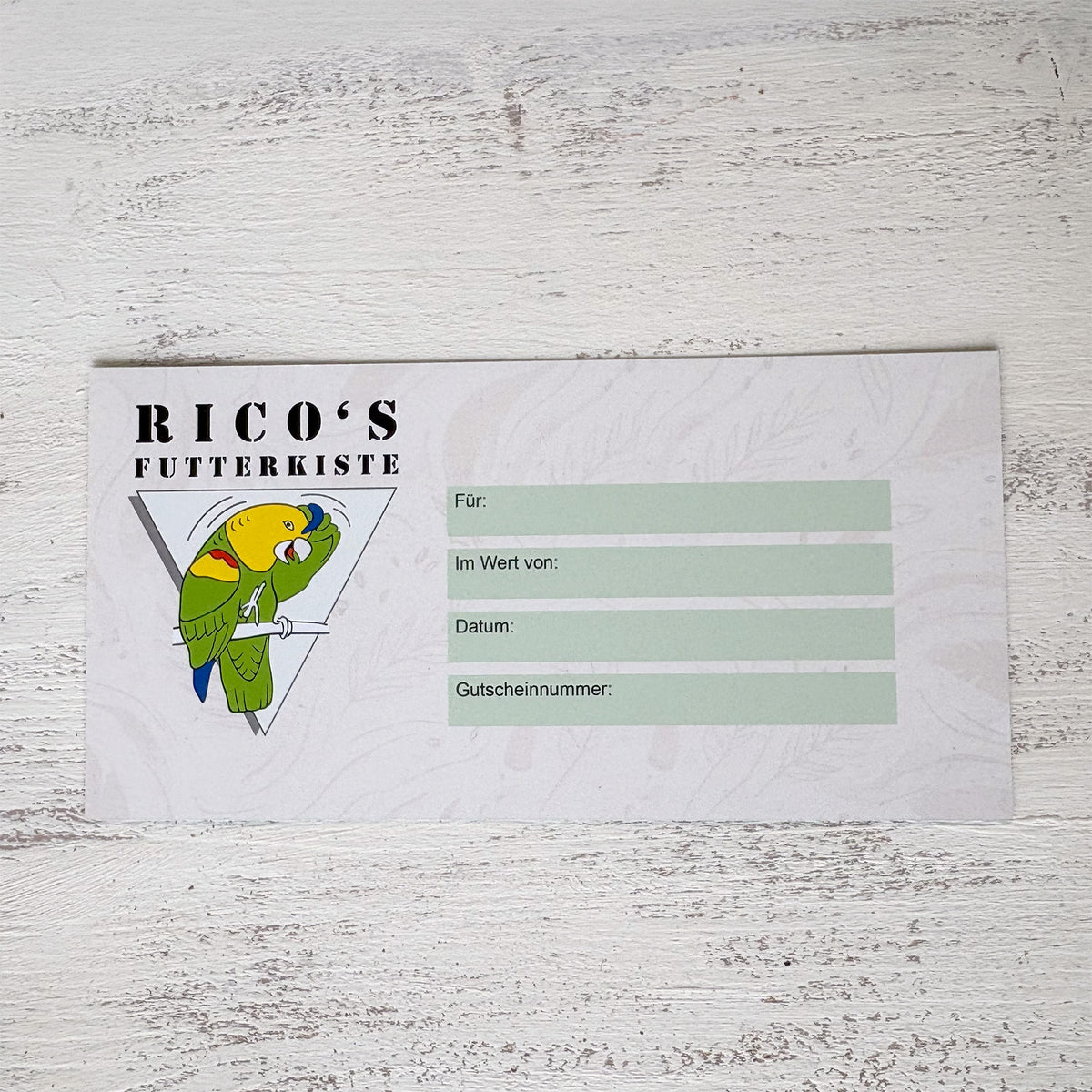 Gutschein von Rico’s Futterkiste über 10, 20 oder 50 Euro für Papageien- und Sittichfreunde