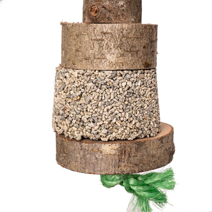 Papageien-Mineralstein mit Knabberholz