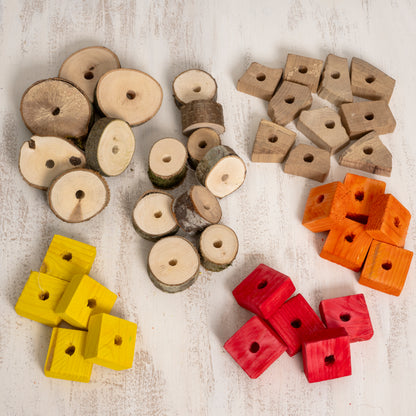 Nachfüllset  40 Holzteile für Papageienspielzeug