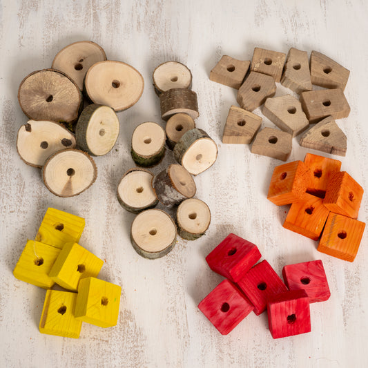 Nachfüllset  40 Holzteile für Papageienspielzeug